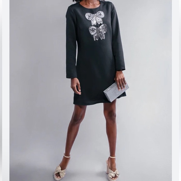 Tuckernuck Sail to Sable x Style Charade Black Bow Mini Dress Sz Large